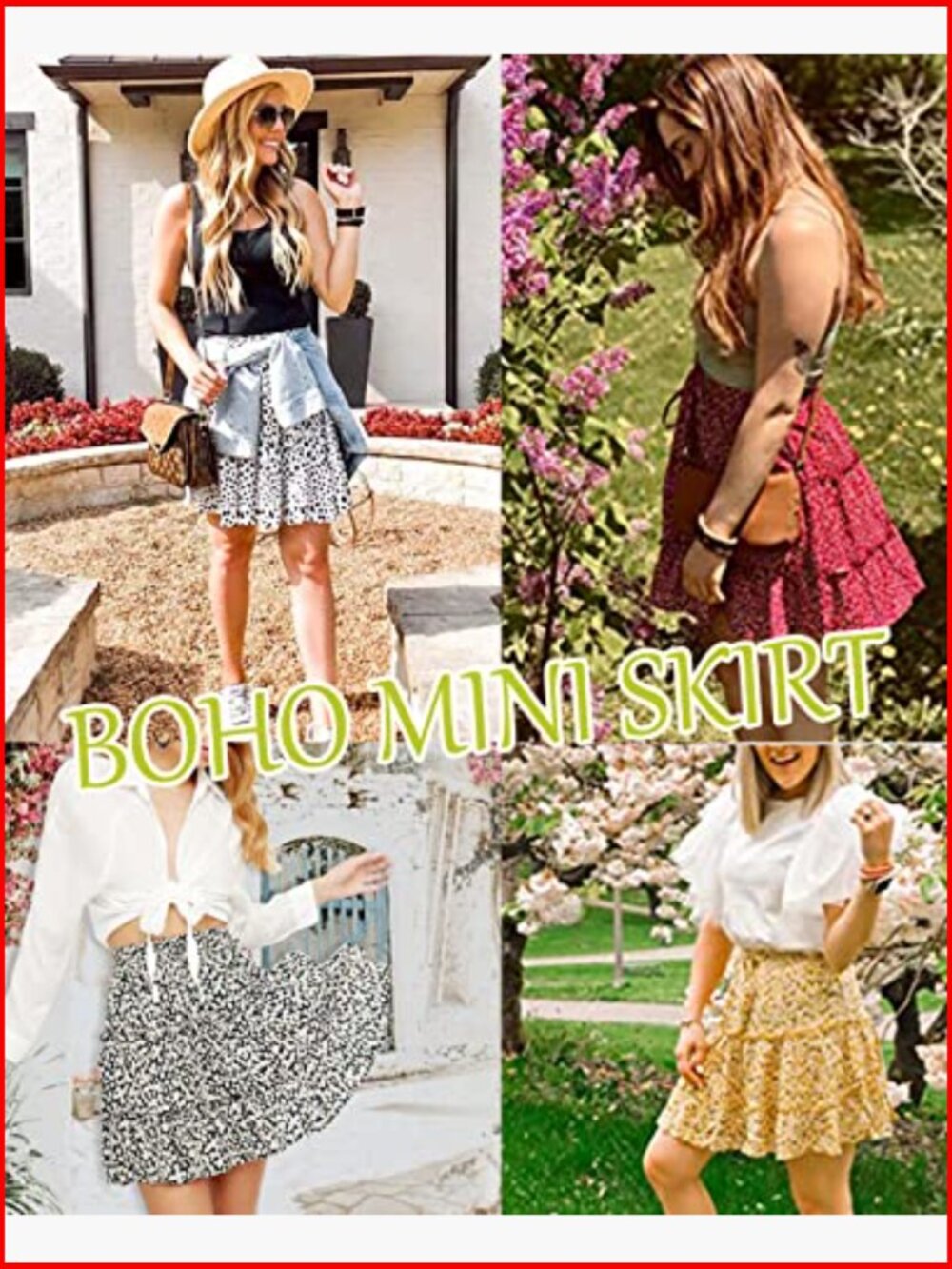 High Waist Floral Mini Skirt with Drawstring Tiered Ruffle Design - Picture 6 of 7